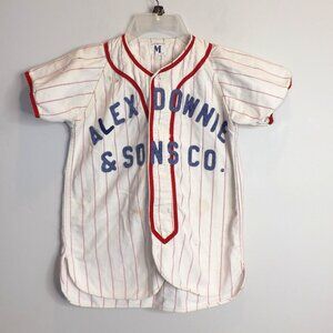 Vintage 50s-60s MacGregor Youth Baseball Jersey Alex Downey & Sons Co. Flannel M